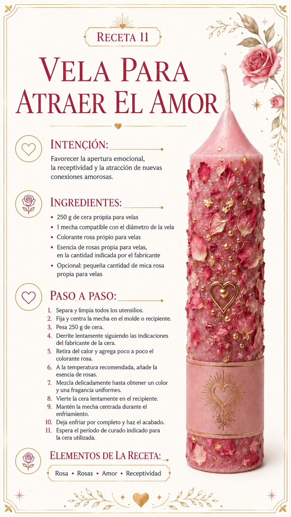 Receta 11 - Vela para Atraer el Amor